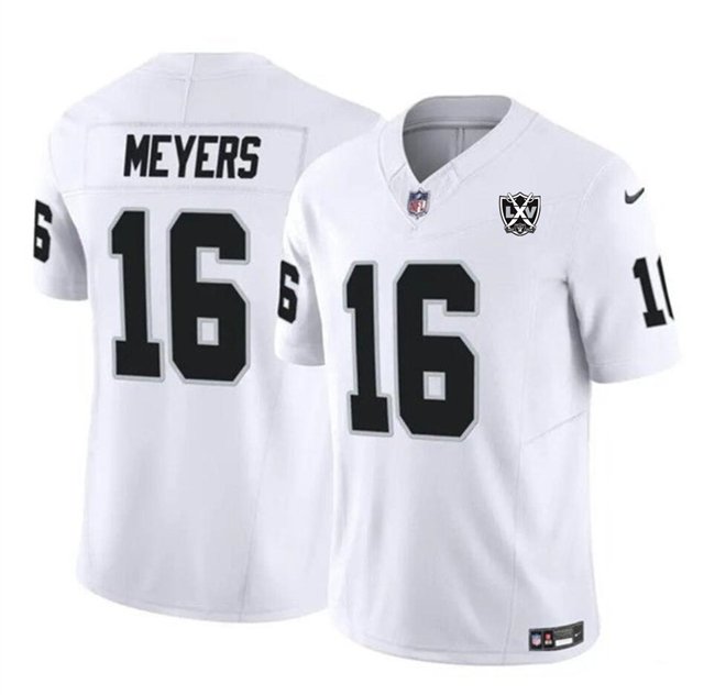 White Las Vegas Raiders #16 Jakobi Meyers 2024 F.U.S.E 65th Anniversary Patch Vapor Stitched Football Jersey - LVR31