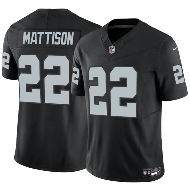 Black Las Vegas Raiders #22 Alexander Mattison 2024 F.U.S.E Vapor Stitched Football Jersey - LVR71