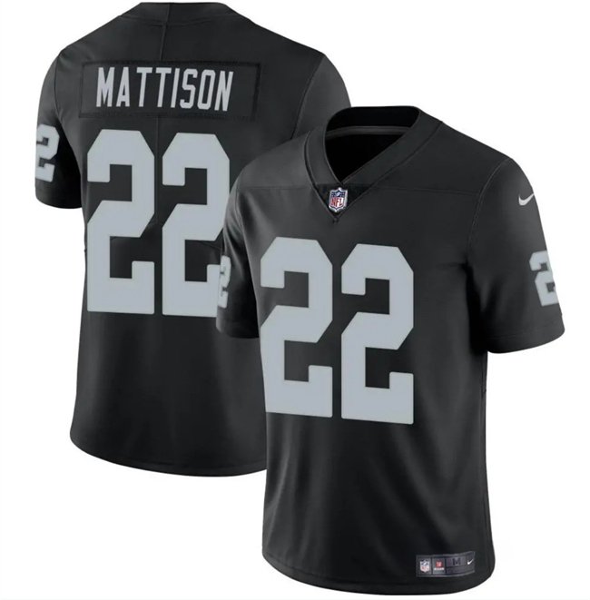 Black Las Vegas Raiders #22 Alexander Mattison 2024 Vapor Stitched Football Jersey - LVR60