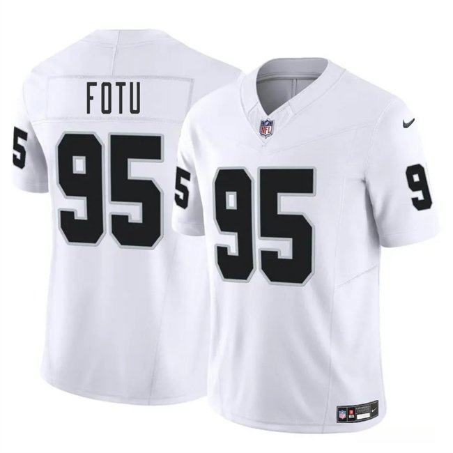 White Las Vegas Raiders #95 Leki Fotu 2025 F.U.S.E. Vapor Stitched Football Jersey - LVR175