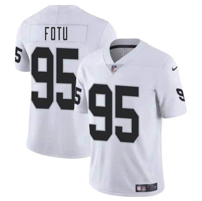 White Las Vegas Raiders #95 Leki Fotu 2025 Vapor Stitched Football Jersey - LVR255