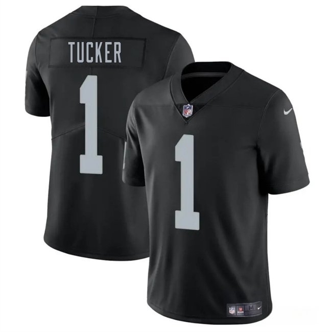 Black Las Vegas Raiders #1 Tre Tucker 2025 Vapor Stitched Football Jersey - LVR155