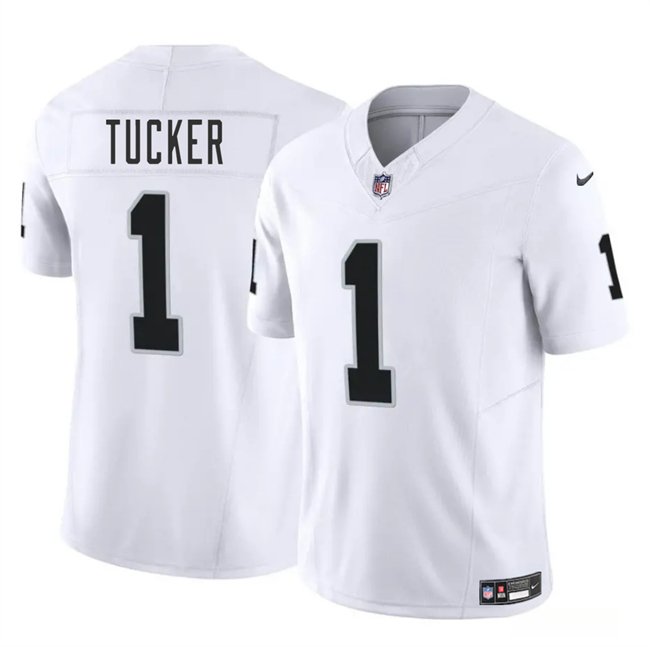White Las Vegas Raiders #1 Tre Tucker 2025 F.U.S.E. Vapor Stitched Football Jersey - LVR270