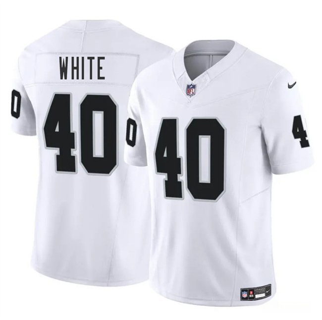 White Las Vegas Raiders #40 Devin White 2025 F.U.S.E. Vapor Stitched Football Jersey - LVR21