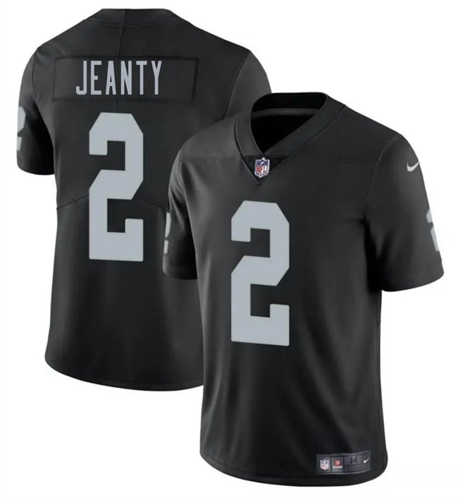 Black Las Vegas Raiders #2 Ashton Jeanty 2025 Draft Vapor Untouchable Limited Stitched Football Jersey - LVR126