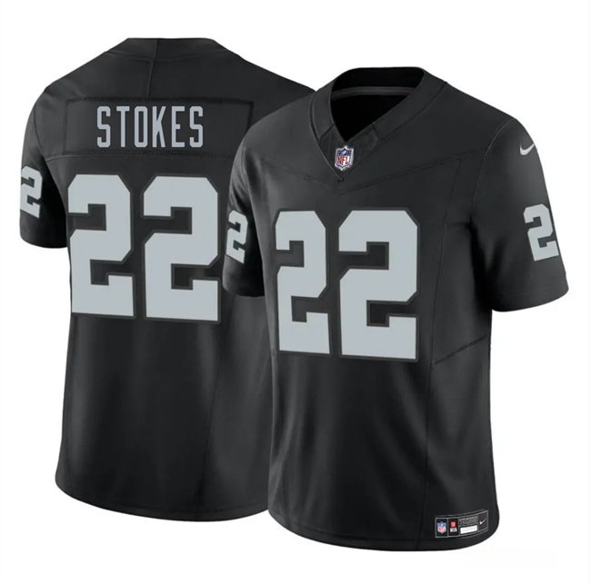Black Las Vegas Raiders #22 Eric Stokes 2025 F.U.S.E. Vapor Stitched Football Jersey - LVR274