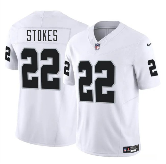 White Las Vegas Raiders #22 Eric Stokes 2025 F.U.S.E. Vapor Stitched Football Jersey - LVR143