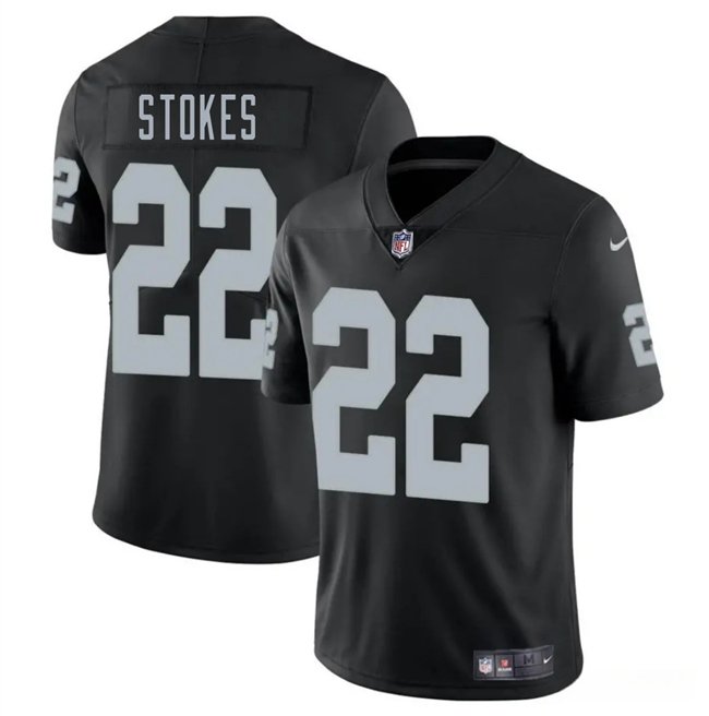 Black Las Vegas Raiders #22 Eric Stokes 2025 Vapor Stitched Football Jersey - LVR122