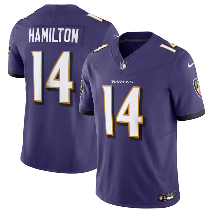 Purple Baltimore Ravens #14 Kyle Hamilton 2023 F.U.S.E Vapor Jersey - BRJ143