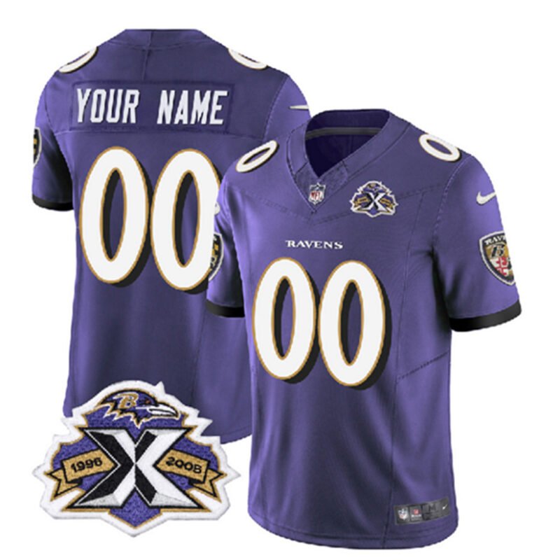 Purple Baltimore Ravens Active Player Custom 2023 F.U.S.E With Patch Throwback Vapor Limited Jersey - BRJ151