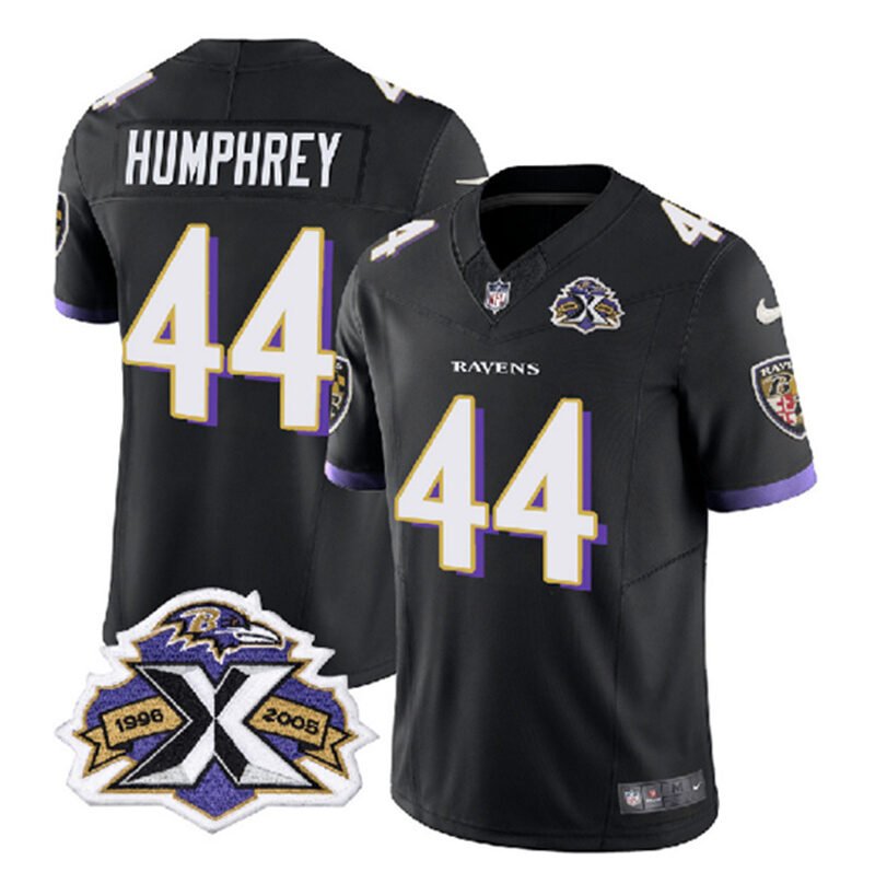 Black Baltimore Ravens #44 Marlon Humphrey 2023 F.U.S.E With Patch Throwback Vapor Limited Jersey - BRJ62