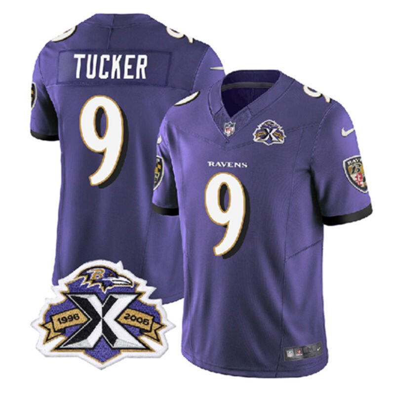 Purple Baltimore Ravens #9 Justin Tucker 2023 F.U.S.E With Patch Throwback Vapor Limited Jersey - BRJ85