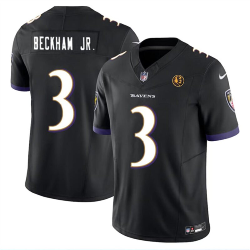 Black Baltimore Ravens #3 Odell Beckham Jr. 2023 F.U.S.E. With John Madden Patch Vapor Limited Football Jersey - BRJ328