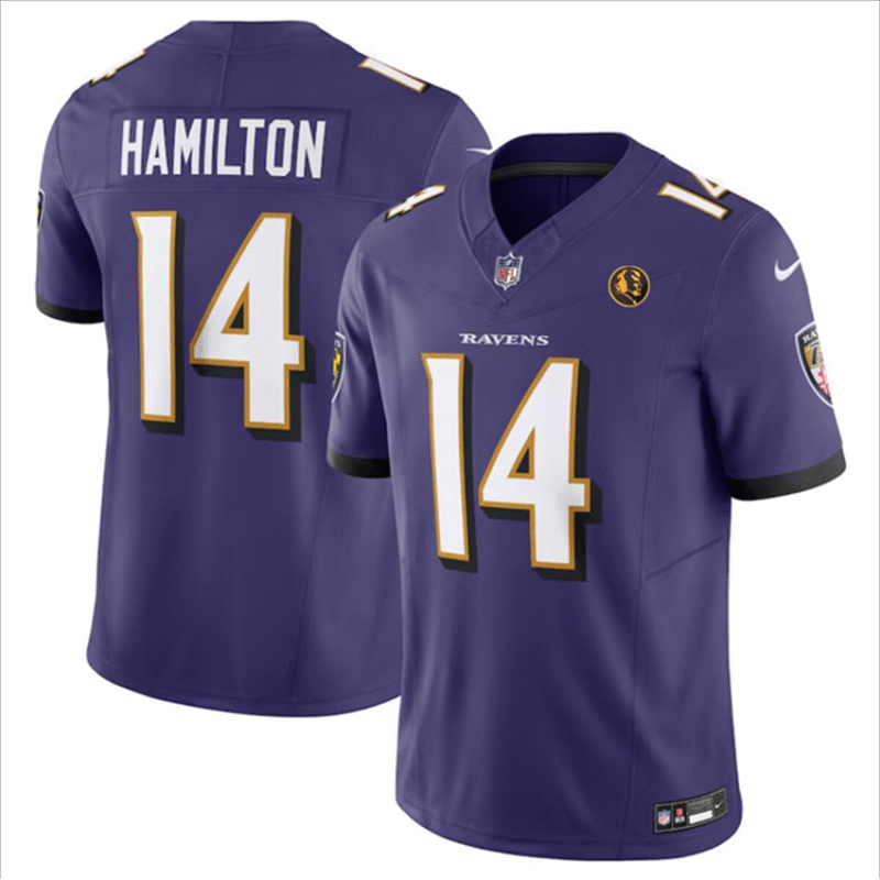 Purple Baltimore Ravens #14 Kyle Hamilton 2023 F.U.S.E. With John Madden Patch Vapor Limited Stitched Football Jersey - BRJ252