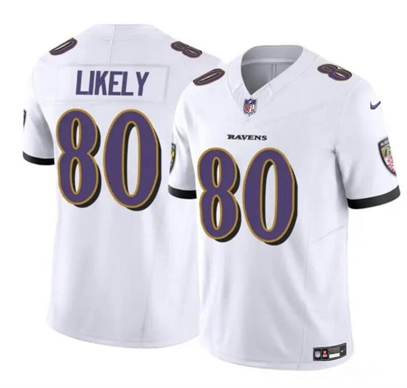 White Baltimore Ravens #80 Isaiah Likely 2023 F.U.S.E. Vapor Limited Football Jersey - BRJ183