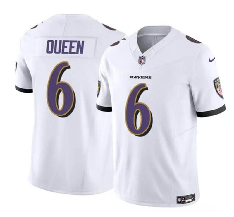 White Baltimore Ravens #6 Patrick Queen 2023 F.U.S.E. Vapor Limited Football Jersey - BRJ243