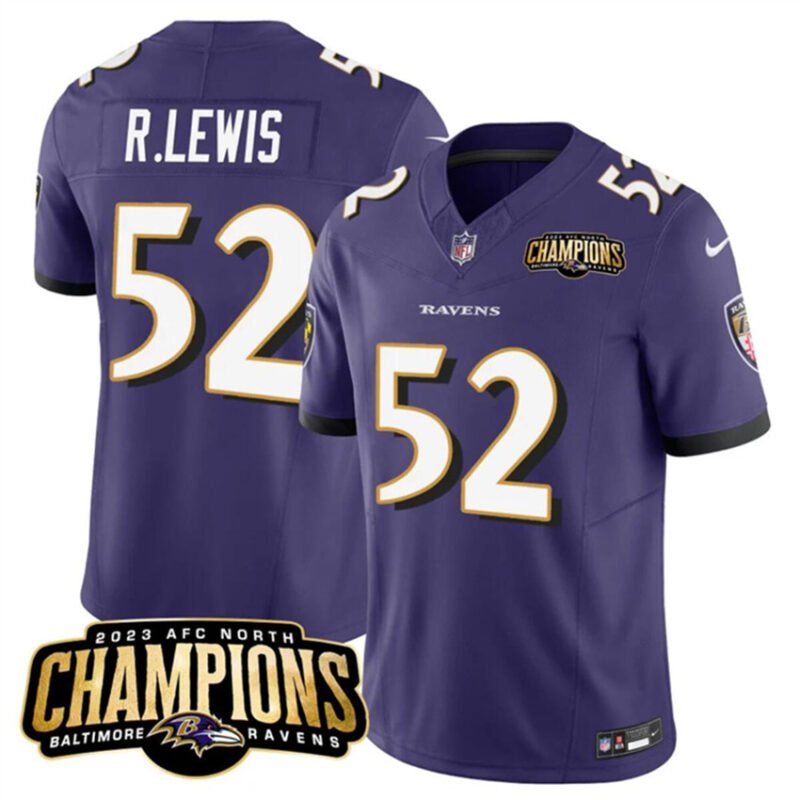 Purple Baltimore Ravens #52 Ray Lewis 2023 F.U.S.E. AFC North Champions Vapor Limited Football Jersey - BRJ161