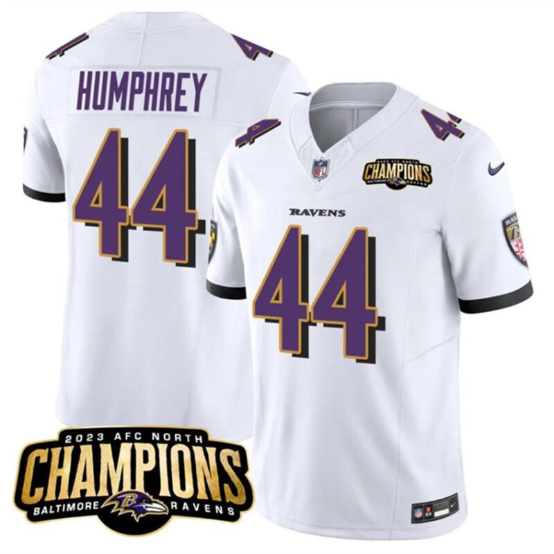 White Baltimore Ravens #44 Marlon Humphrey 2023 F.U.S.E. AFC North Champions Vapor Limited Football Jersey - BRJ210