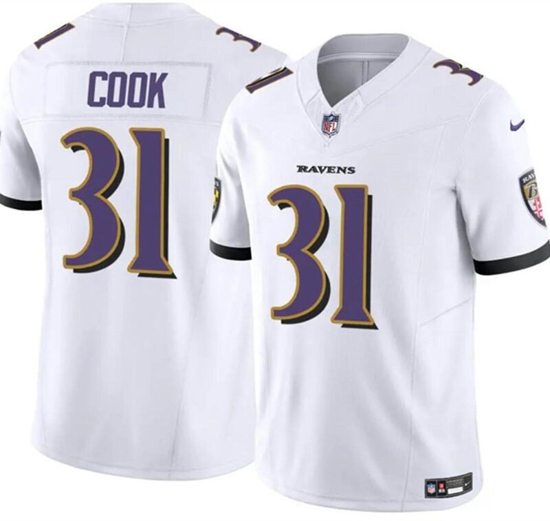 White Baltimore Ravens #31 Dalvin Cook 2024 F.U.S.E. Vapor Limited Football Jersey - BRJ253
