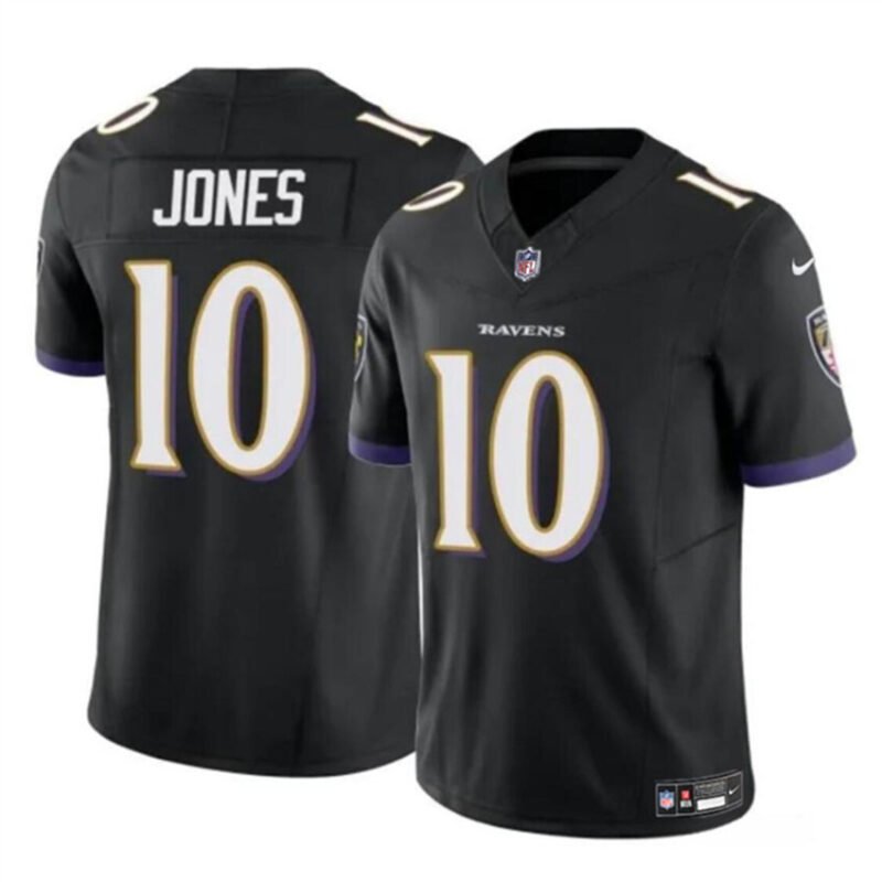 Black Baltimore Ravens #10 Emory Jones 2023 F.U.S.E Vapor Limited Football Jersey - BRJ258