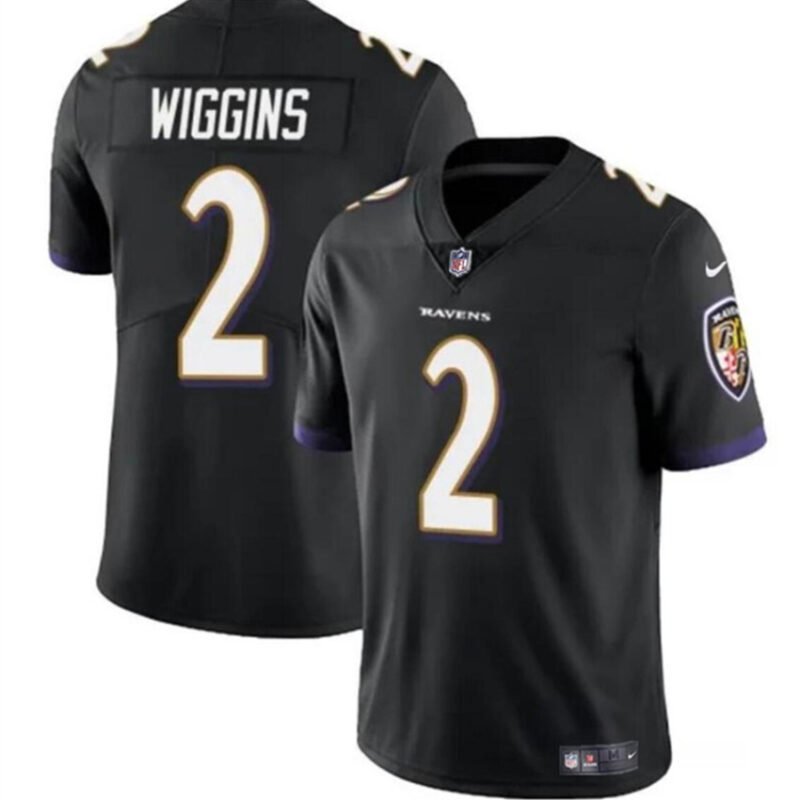 Black Baltimore Ravens #2 Nate Wiggins 2024 Draft Vapor Limited Football Jersey - BRJ73