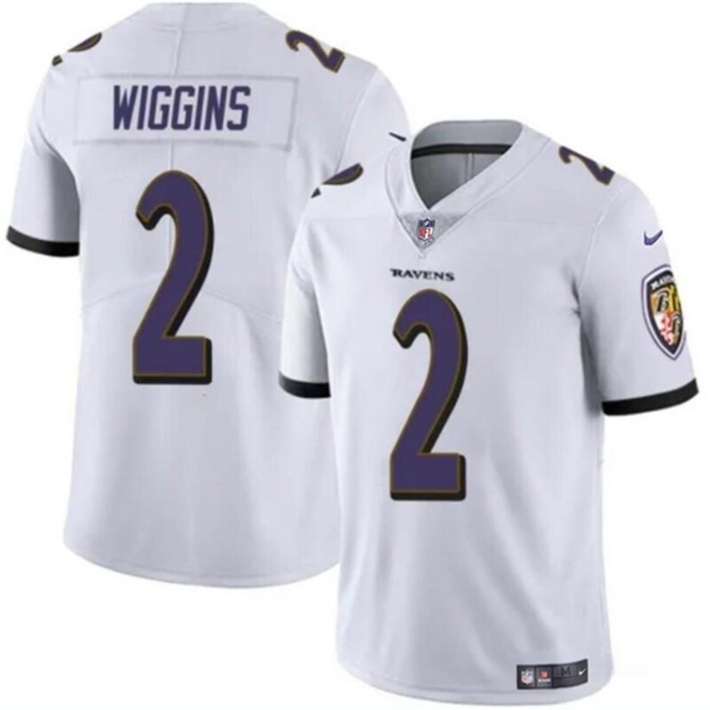 White Baltimore Ravens #2 Nate Wiggins 2024 Draft Vapor Limited Football Jersey - BRJ122
