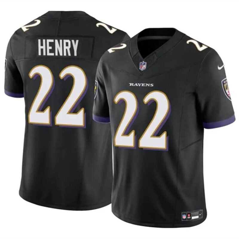 Black Baltimore Ravens #22 Derrick Henry 2023 F.U.S.E. Vapor Limited Football Jersey - BRJ184
