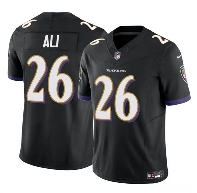 Black Baltimore Ravens #26 Rasheen Ali 2025 F.U.S.E Vapor Limited Football Jersey - BRJ333