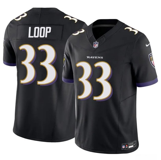 Black Baltimore Ravens #33 Tyler Loop 2025 F.U.S.E Vapor Limited Football Jersey - BRJ218