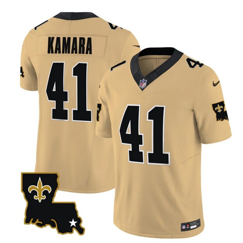 Gold New Orleans Saints #41 Alvin Kamara 2023 F.U.S.E. 1987 Legacy Vapor Stitched Jersey - NOS157