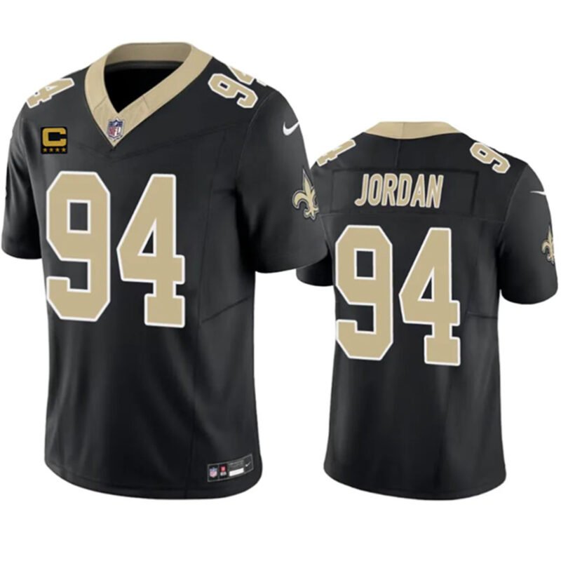 Black New Orleans Saints #94 Cameron Jordan 2023 F.U.S.E. With 4-Star C Patch Vapor Untouchable Limited Stitched Jersey - NOS62