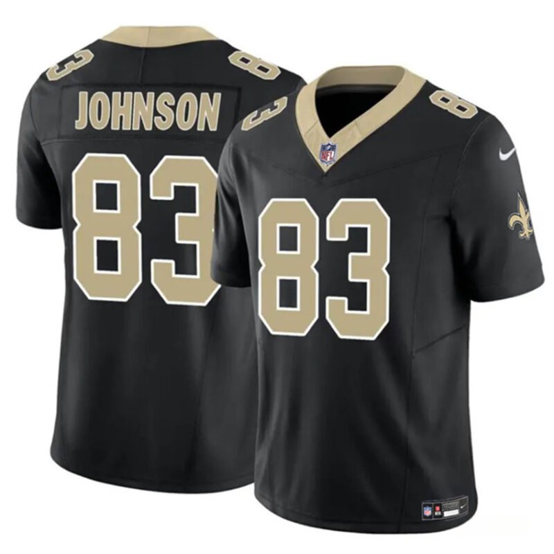 Black New Orleans Saints #83 Juwan Johnson 2023 F.U.S.E. Vapor Untouchable Limited Stitched Jersey - NOS241