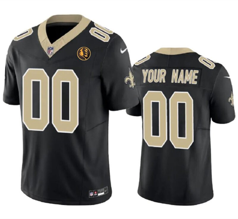 Black New Orleans Saints Active Player Custom 2023 F.U.S.E. With John Madden Patch Vapor Limited Stitched Football Jersey - NOS240