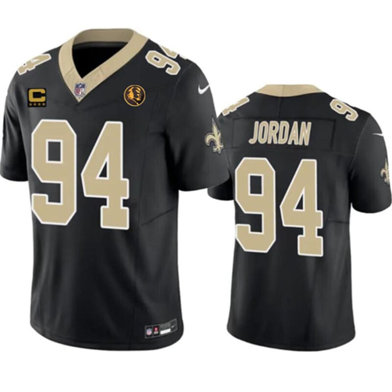 Black New Orleans Saints #94 Cameron Jordan 2023 F.U.S.E. With 4-star C Patch And John Madden Patch Vapor Limited Stitched Football Jersey - NOS153