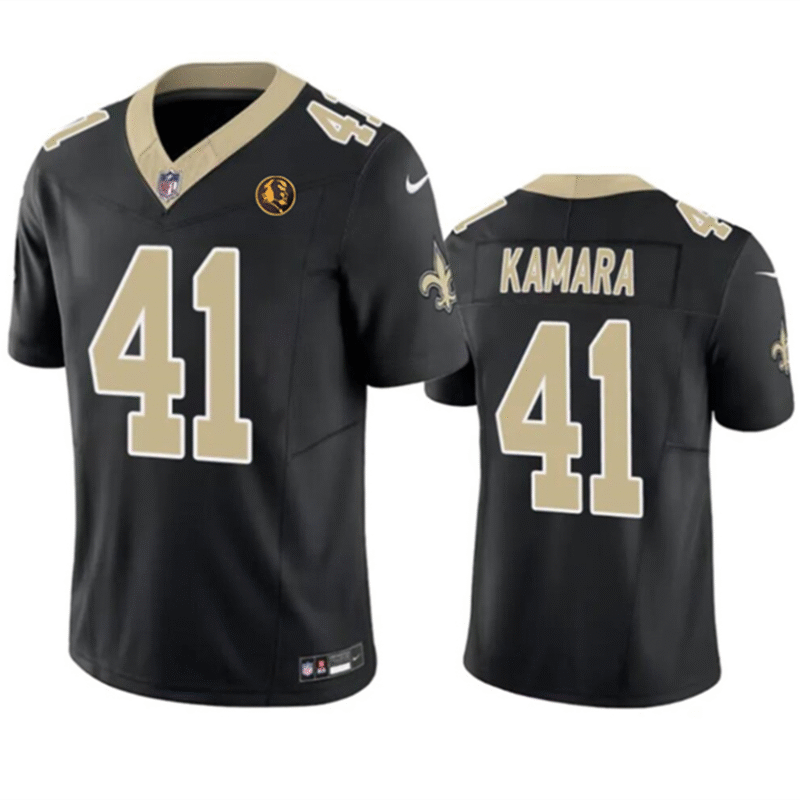 Black New Orleans Saints #41 Alvin Kamara 2023 F.U.S.E. With John Madden Patch Vapor Limited Stitched Football Jersey - NOS209