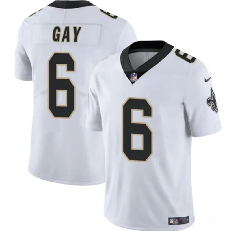 White New Orleans Saints #6 Willie Gay Vapor Limited Stitched Football Jersey - NOS234