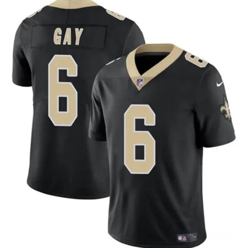 Black New Orleans Saints #6 Willie Gay Vapor Limited Stitched Football Jersey - NOS269