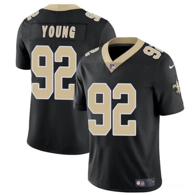 Black New Orleans Saints #92 Chase Young Vapor Limited Stitched Football Jersey - NOS147