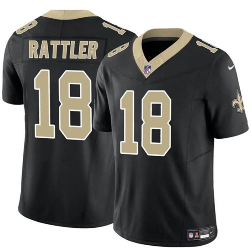 Black New Orleans Saints #18 Spencer Rattler F.U.S.E Vapor Limited Stitched Football Jersey - NOS04