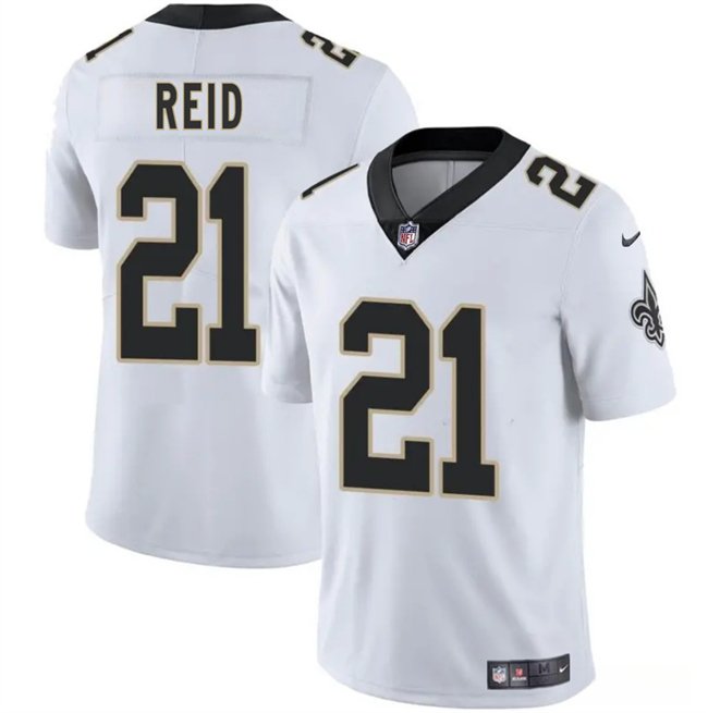 White New Orleans Saints #21 Justin Reid 2025 Vapor Limited Stitched Football Jersey - NOS102