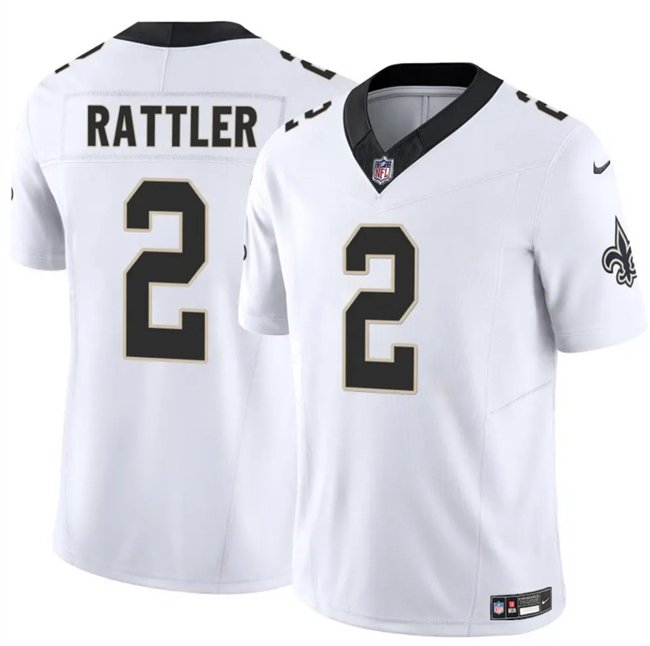 White New Orleans Saints #2 Spencer Rattler 2025 F.U.S.E Vapor Limited Stitched Football Jersey - NOS252