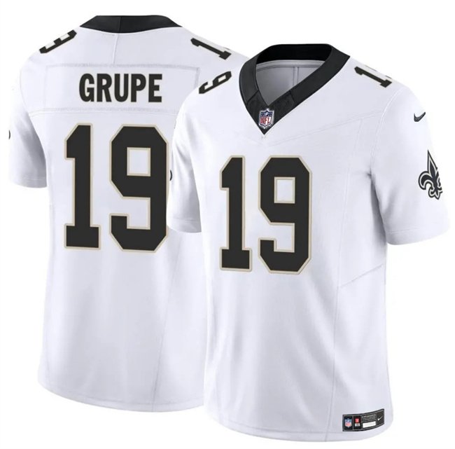 White New Orleans Saints #19 Blake Grupe 2025 F.U.S.E Vapor Limited Stitched Football Jersey - NOS48