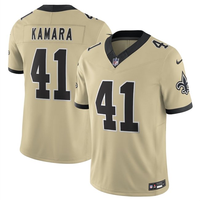 Gold New Orleans Saints #41 Alvin Kamara 2025 F.U.S.E. Alternate Vapor Limited Stitched Football Jersey - NOS237