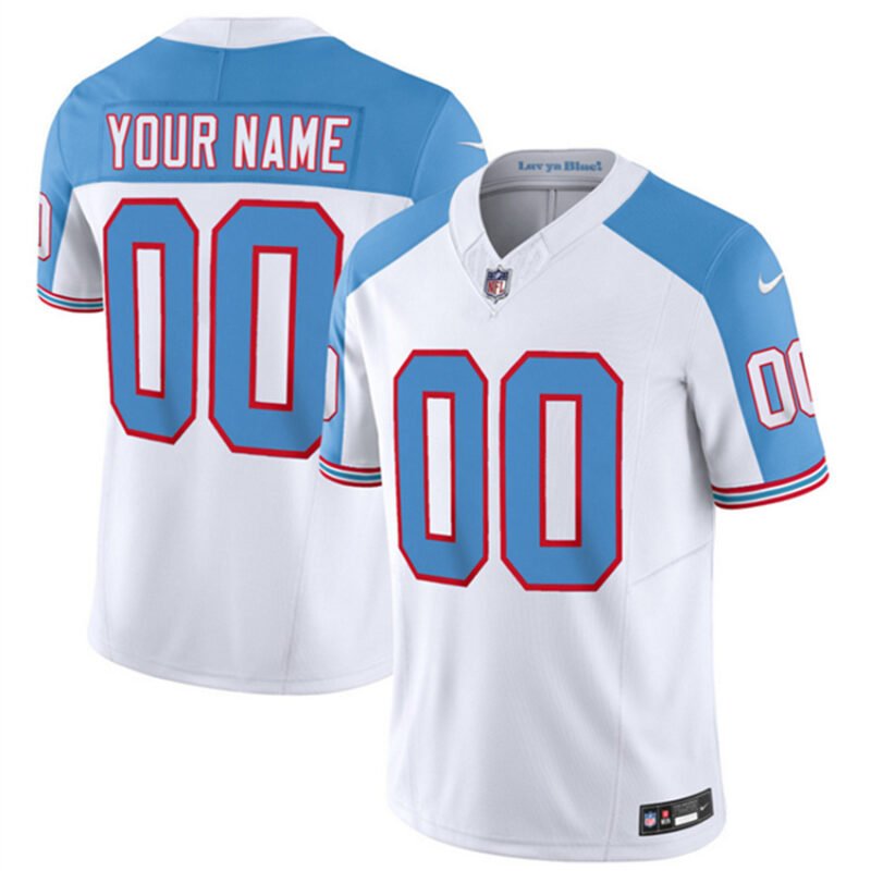 White/Blue Tennessee Titans Active Player Custom 2023 F.U.S.E. Vapor Limited Throwback Stitched Football Jersey - TNT254