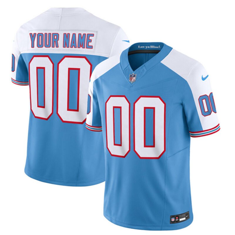 Blue/White Tennessee Titans Active Player Custom 2023 F.U.S.E. Vapor Limited Throwback Stitched Football Jersey - TNT18