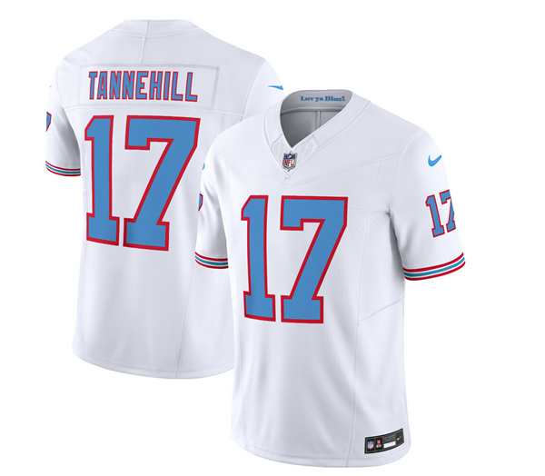 White Tennessee Titans #17 Ryan Tannehill 2023 F.U.S.E. Vapor Limited Throwback Stitched Football Jersey - TNT190