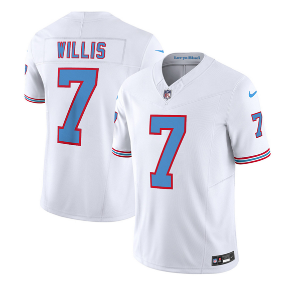 White Tennessee Titans #7 Malik Willis 2023 F.U.S.E. Vapor Limited Throwback Stitched Football Jersey - TNT63