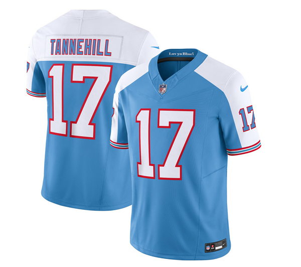 Blue/White Tennessee Titans #17 Ryan Tannehill 2023 F.U.S.E. Vapor Limited Throwback Stitched Football Jersey - TNT124