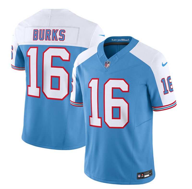 Blue/White Tennessee Titans #16 Treylon Burks 2023 F.U.S.E. Vapor Limited Throwback Stitched Football Jersey - TNT163