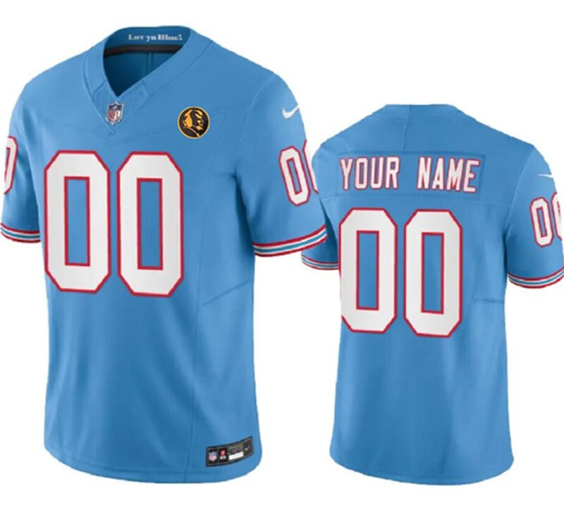 Blue Tennessee Titans Active Player Custom 2023 F.U.S.E. Throwback With John Madden Patch Vapor Limited Stitched Football Jersey - TNT203